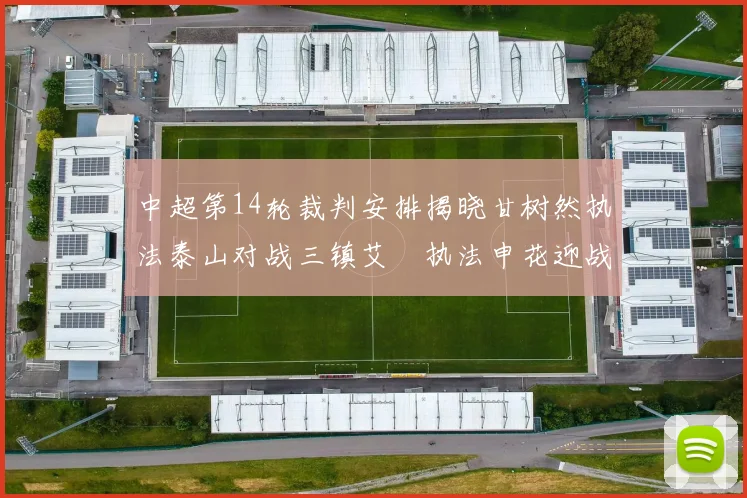 中超第14轮裁判安排揭晓甘树然执法泰山对战三镇艾堃执法申花迎战新鹏城